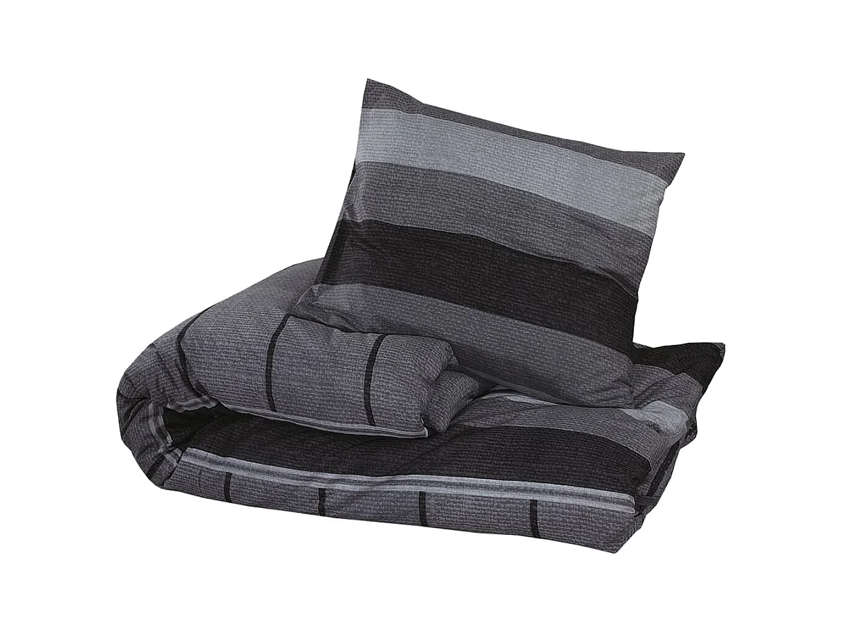 Ensemble de housse de couette | Parure de lit gris foncé 240x220 cm Coton