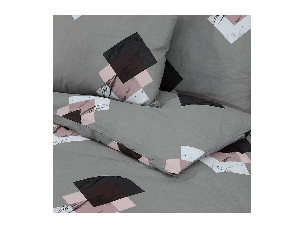 Ensemble de housse de couette | Parure de lit Gris 200x200 cm Coton