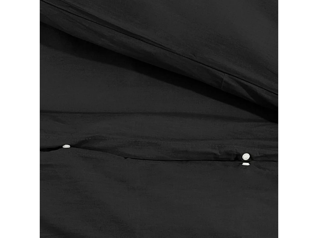 Ensemble de housse de couette | Parure de lit Noir 260x220 cm Coton