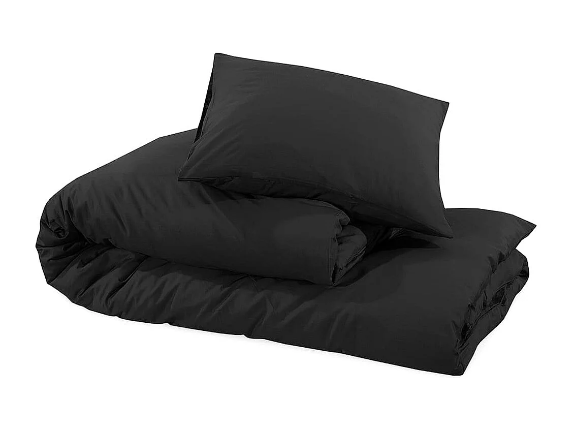 Ensemble de housse de couette | Parure de lit Noir 200x220 cm Coton