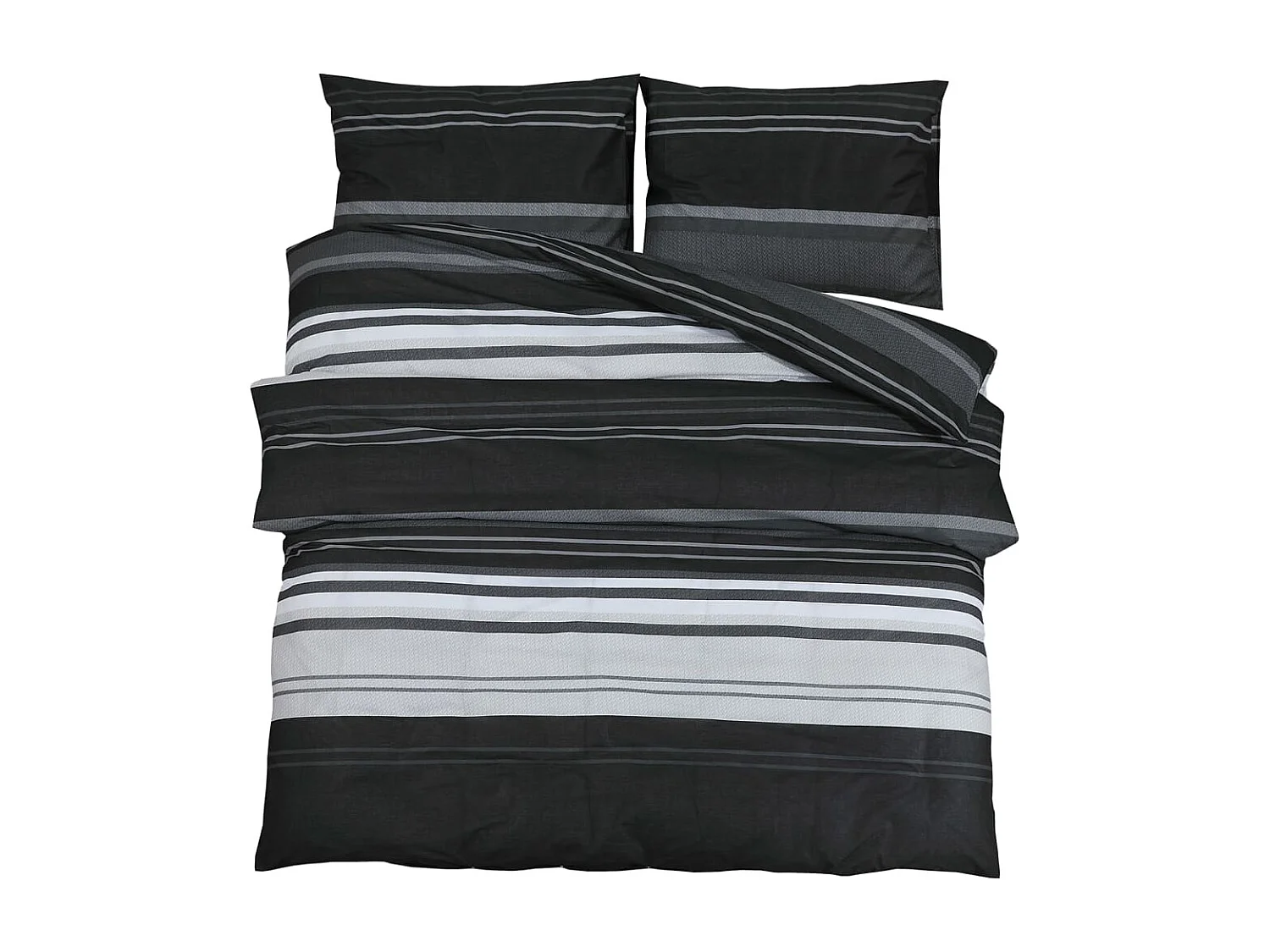 Ensemble de housse de couette | Parure de lit noir et blanc 220x240 cm Coton