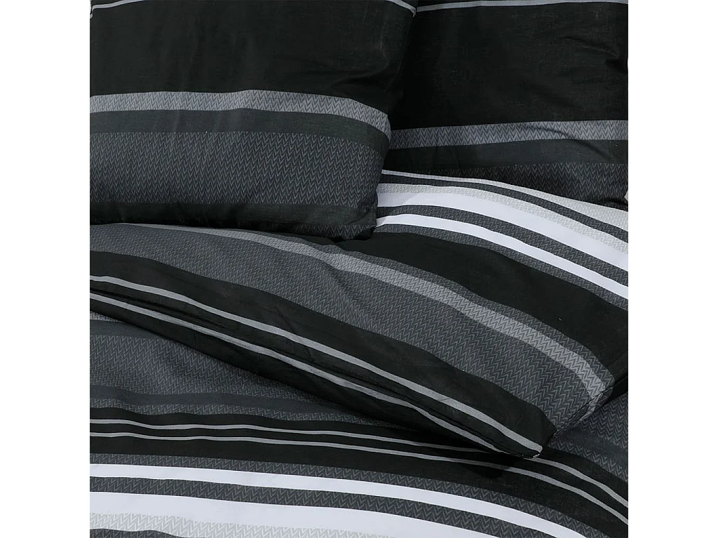 Ensemble de housse de couette | Parure de lit noir et blanc 220x240 cm Coton