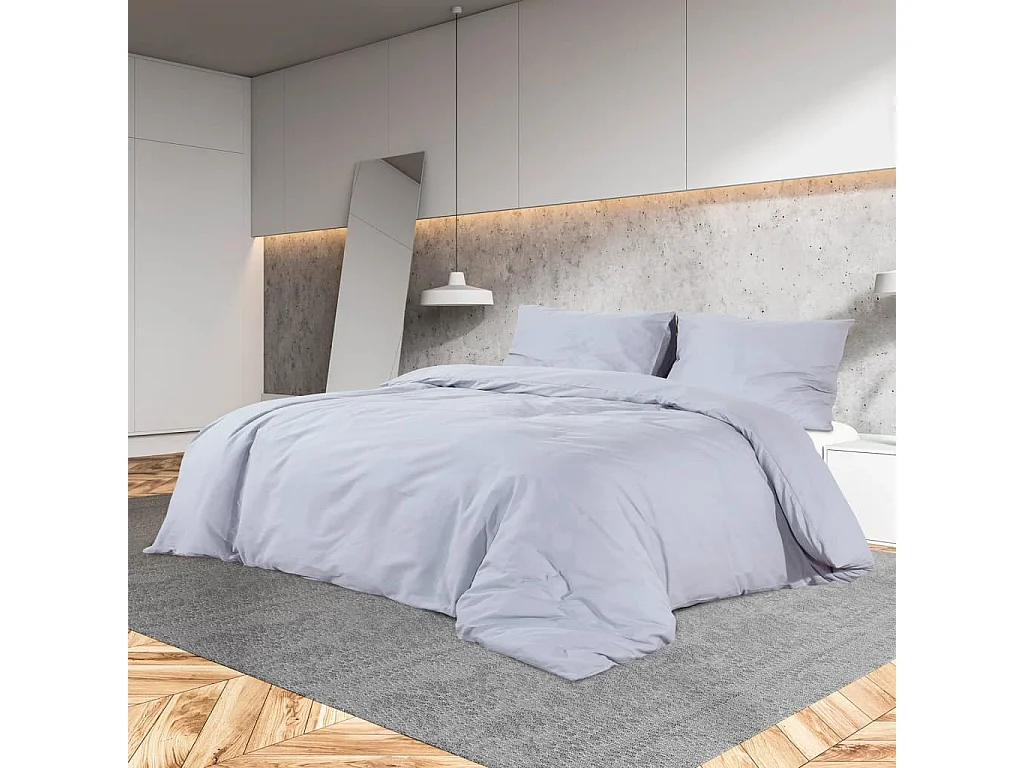 Ensemble de housse de couette | Parure de lit Gris 140x200 cm Microfibre légère