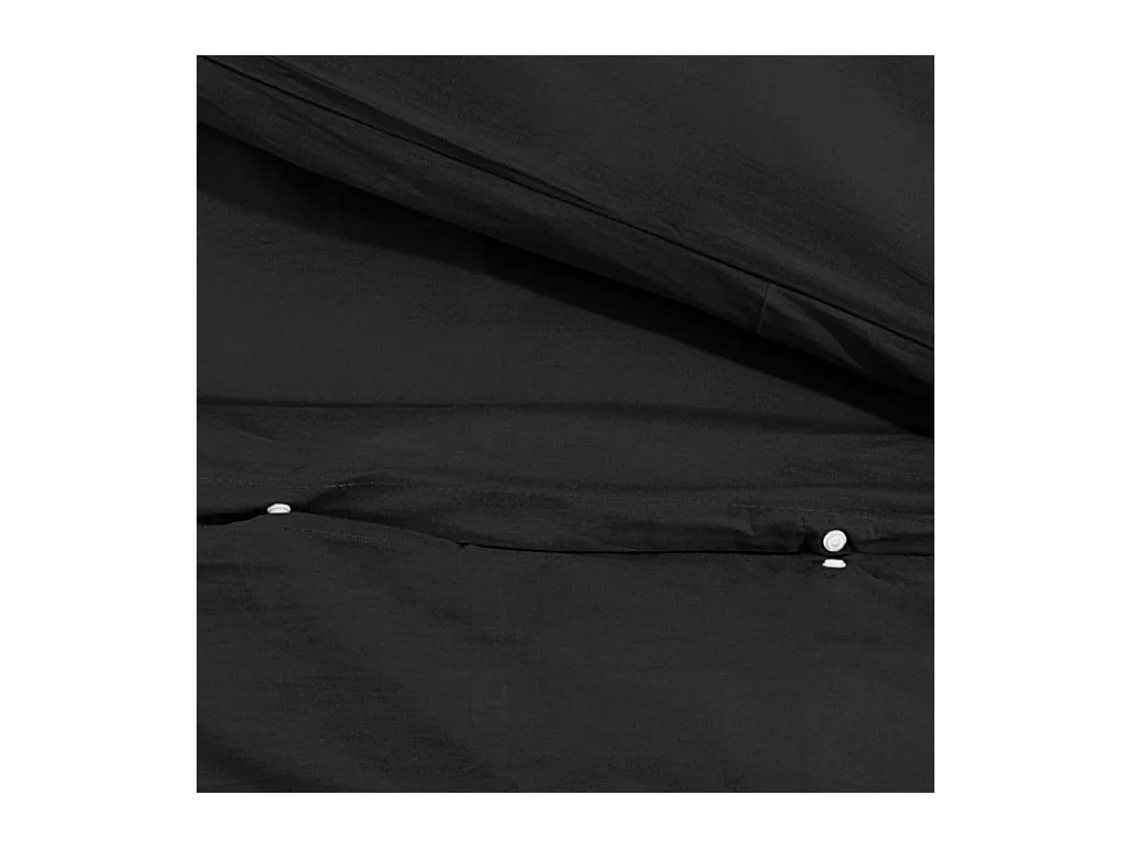 Ensemble de housse de couette | Parure de lit Noir 200x200 cm Microfibre légère