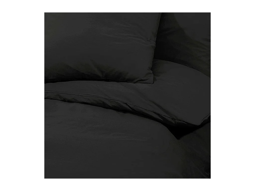 Ensemble de housse de couette | Parure de lit Noir 200x200 cm Microfibre légère