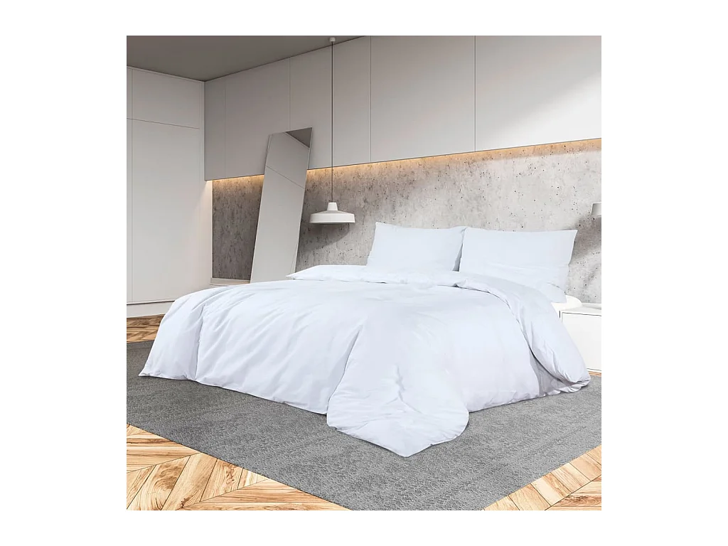 Ensemble de housse de couette | Parure de lit Blanc 140x200 cm Microfibre