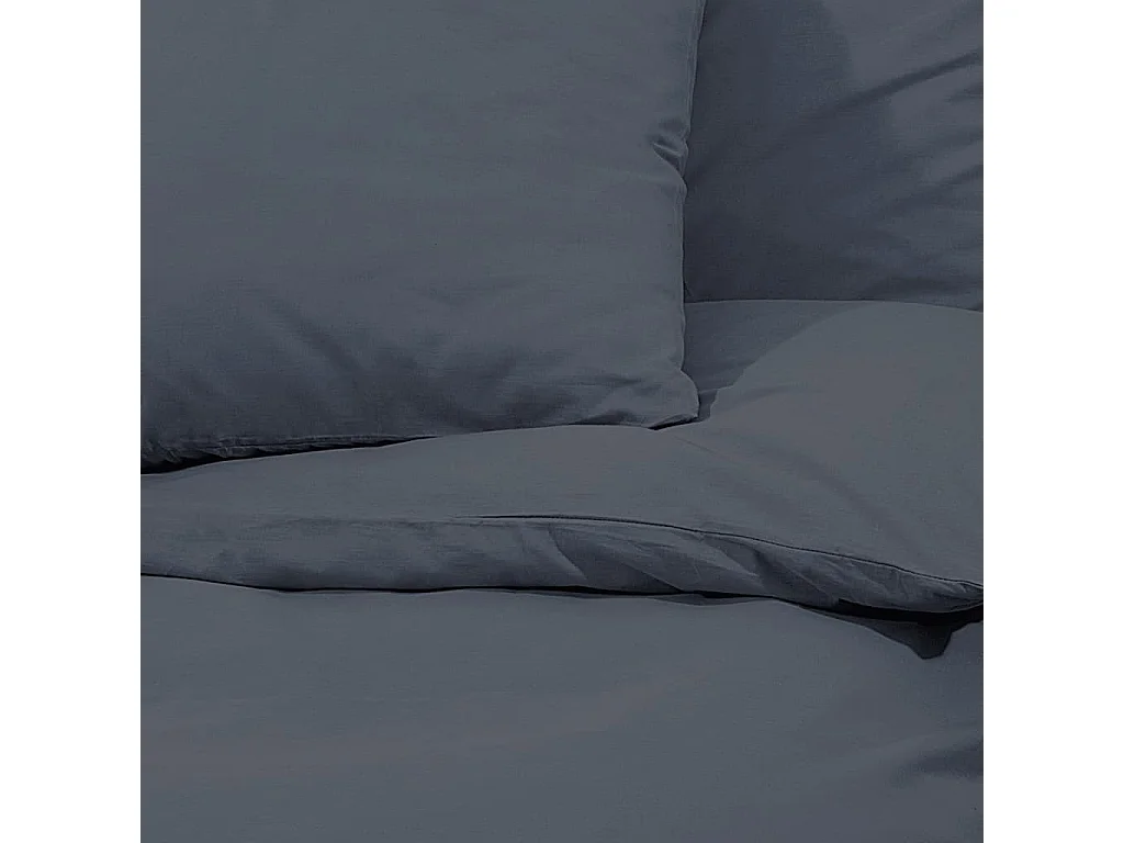 Ensemble de housse de couette | Parure de lit Anthracite 200x220 cm Coton