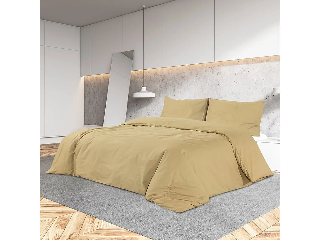 Ensemble de housse de couette | Parure de lit Taupe 200x220 cm Microfibre