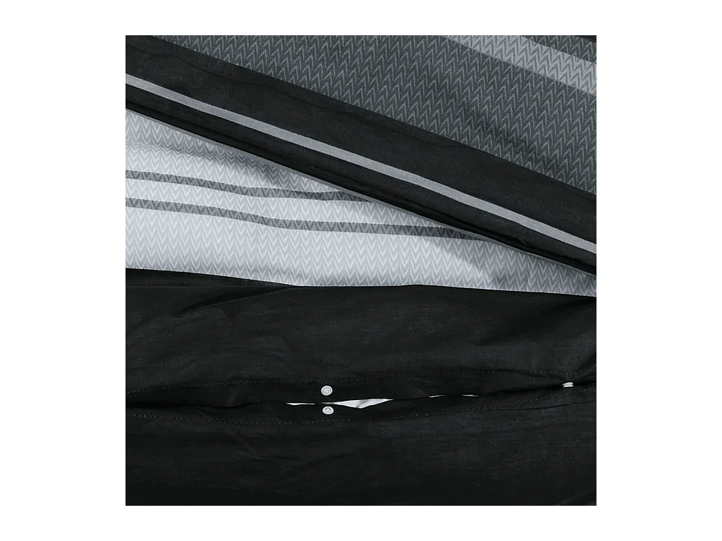 Ensemble de housse de couette | Parure de lit noir et blanc 200x200 cm Coton