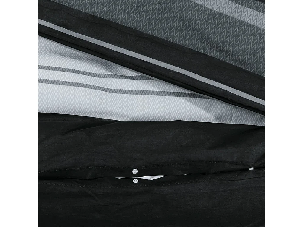 Ensemble de housse de couette | Parure de lit noir et blanc 200x200 cm Coton