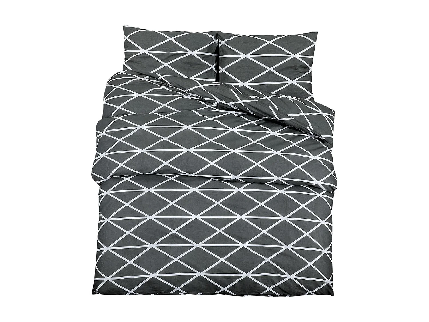 Ensemble de housse de couette | Parure de lit Gris 240x220 cm Coton