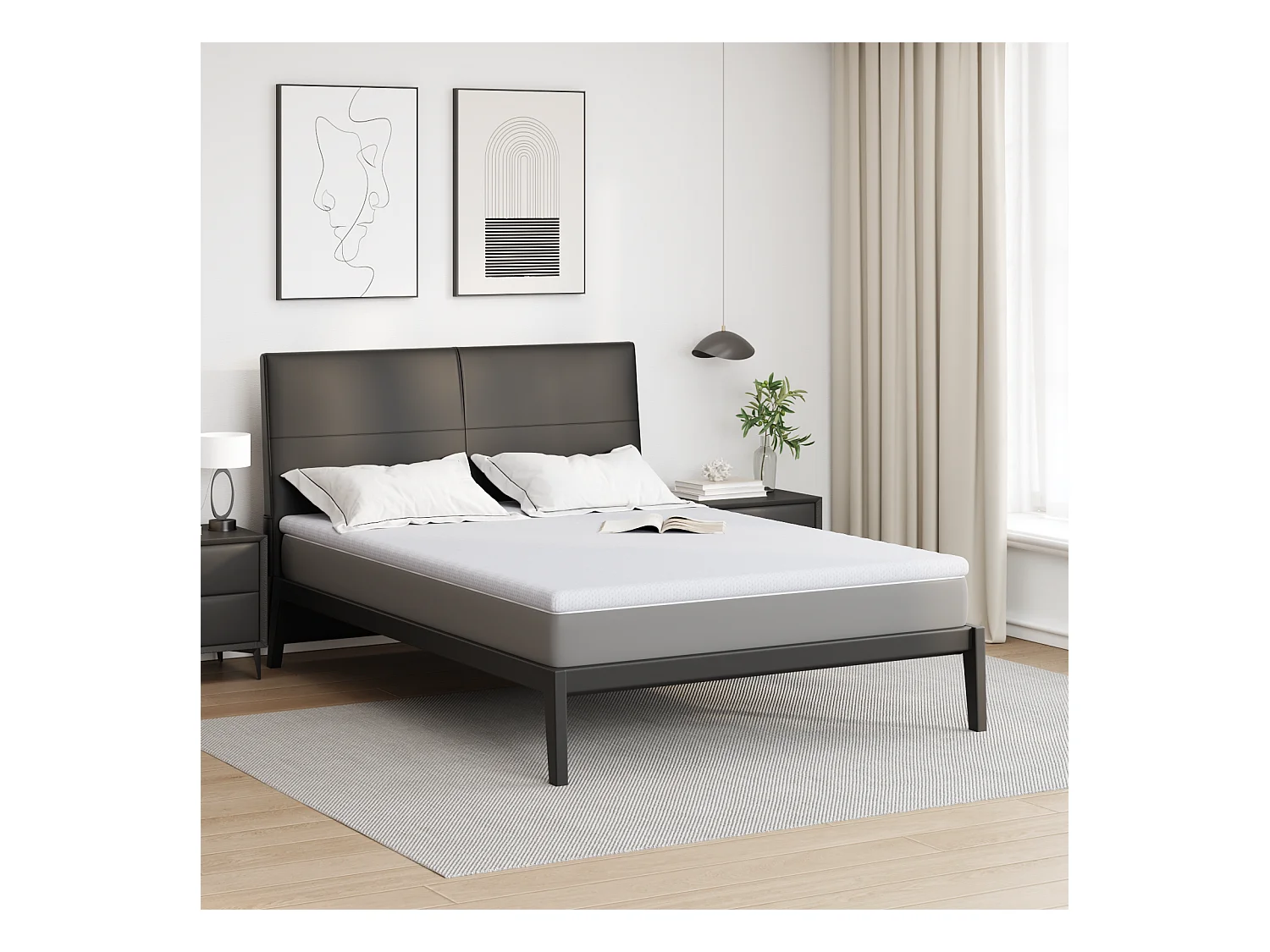 Surmatelas  | Coussins de Matelas | Couvre-matelas Blanc 140 x 200 cm