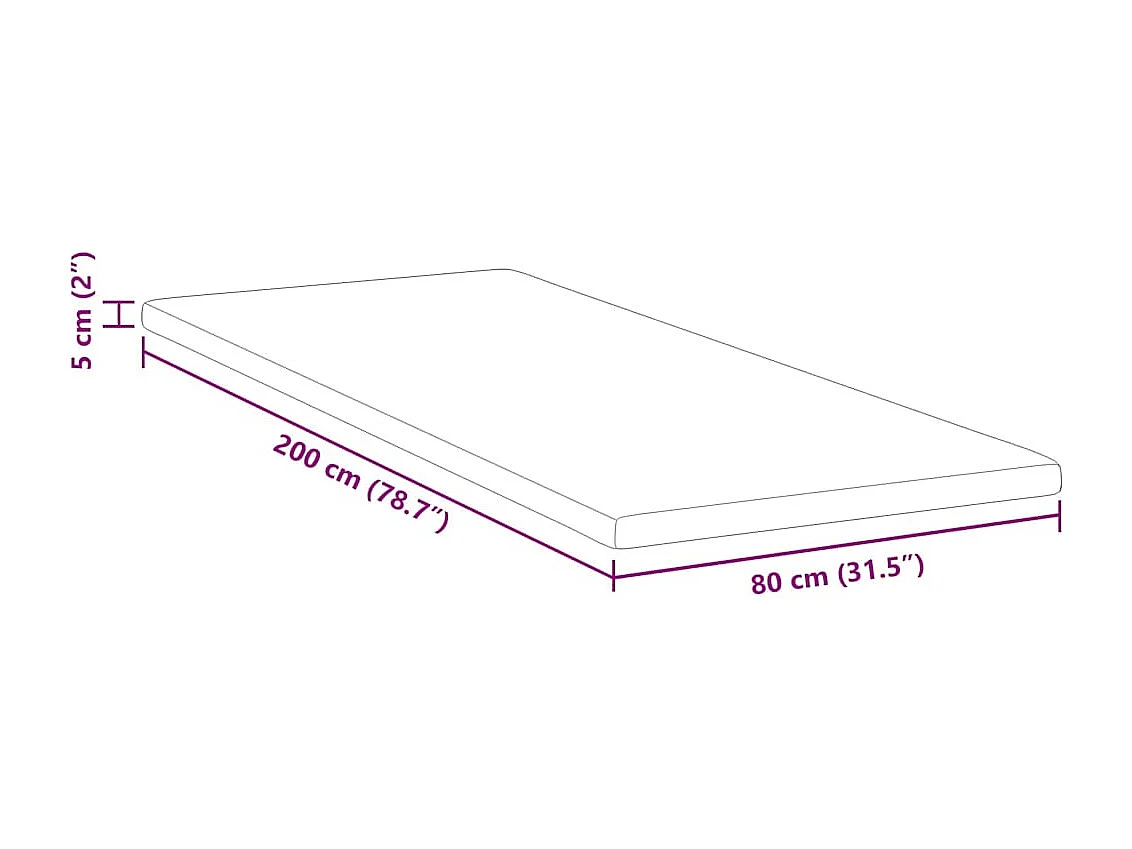 Surmatelas  | Coussins de Matelas | Couvre-matelas Blanc 80 x 200 cm Polyester sans colle