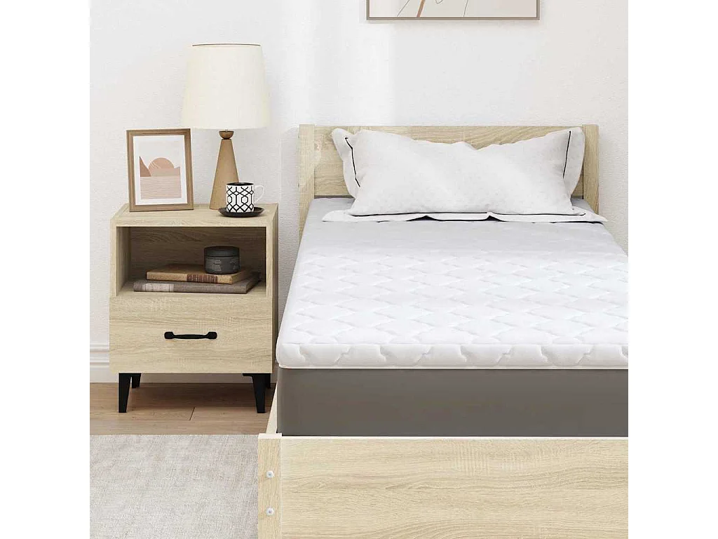 Surmatelas  | Coussins de Matelas | Couvre-matelas Blanc 80 x 200 cm Polyester sans colle