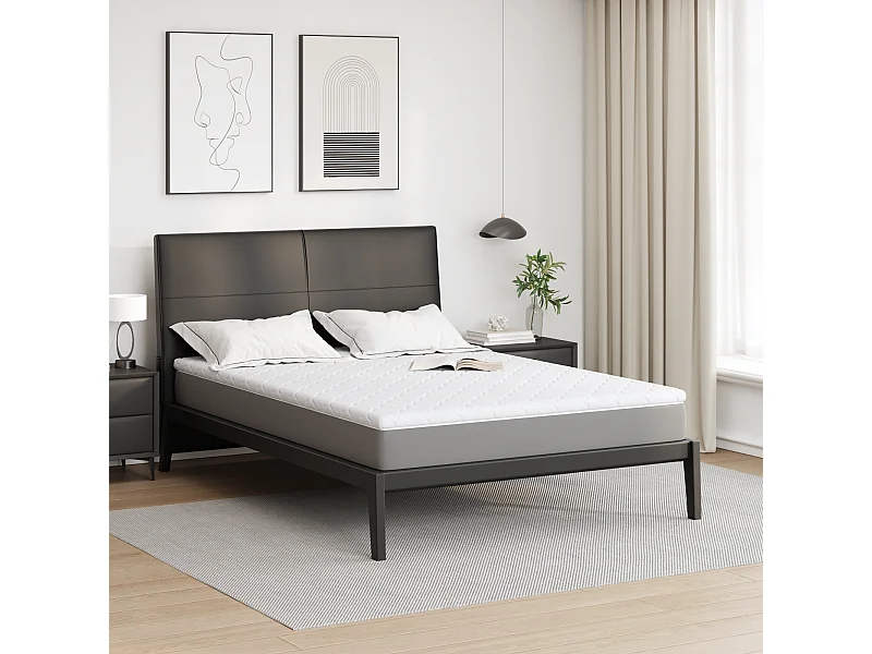 Surmatelas  | Coussins de Matelas | Couvre-matelas Blanc 140 x 190 cm Polyester sans colle