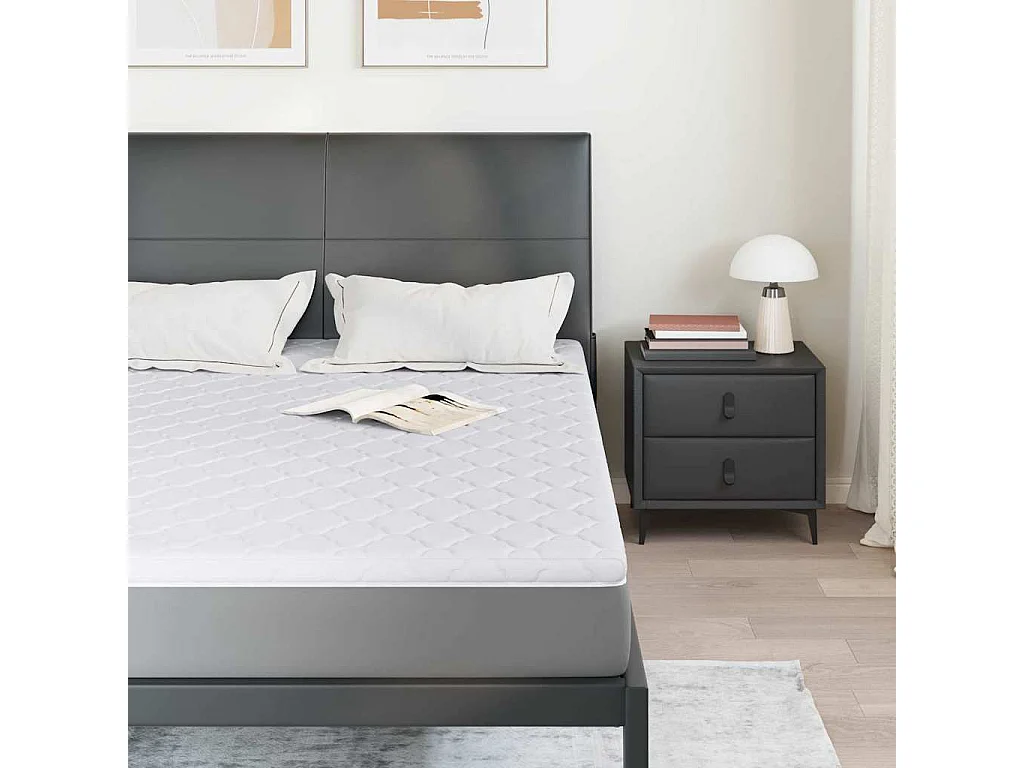 Surmatelas  | Coussins de Matelas | Couvre-matelas Blanc 140 x 190 cm Polyester sans colle