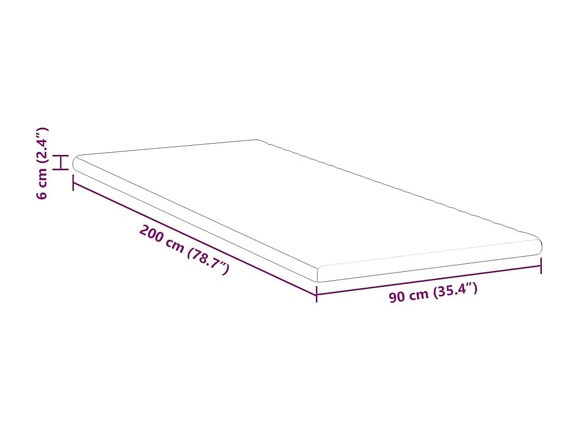 Surmatelas  | Coussins de Matelas | Couvre-matelas Blanc 90 x 200 cm