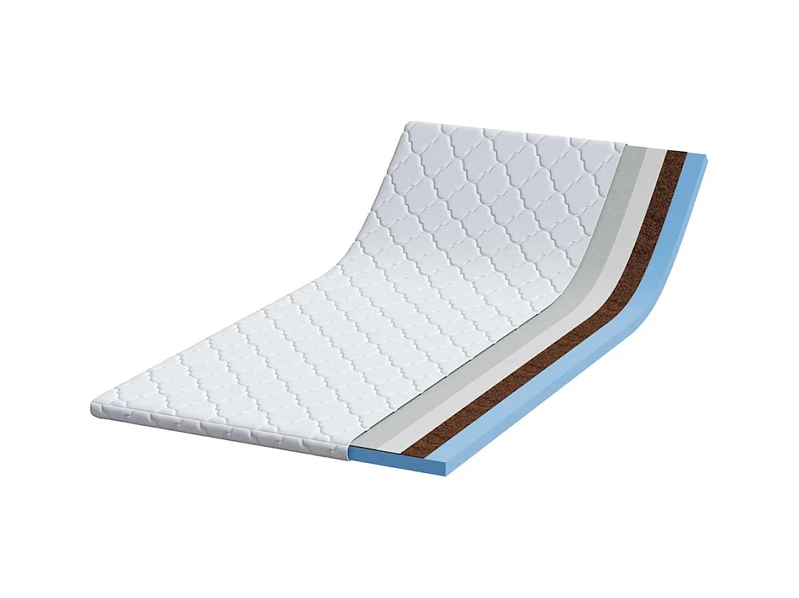 Surmatelas  | Coussins de Matelas | Couvre-matelas Blanc 90 x 190 cm Polyester sans colle