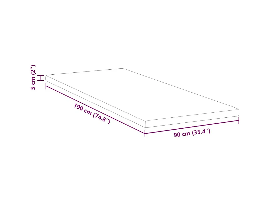 Surmatelas  | Coussins de Matelas | Couvre-matelas Blanc 90 x 190 cm Polyester sans colle