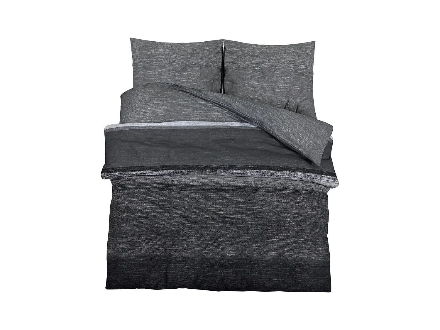 Ensemble de housse de couette | Parure de lit gris foncé 220x240 cm Coton