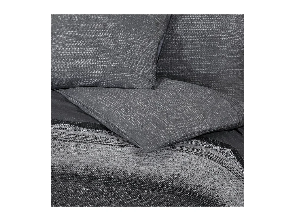 Ensemble de housse de couette | Parure de lit gris foncé 220x240 cm Coton