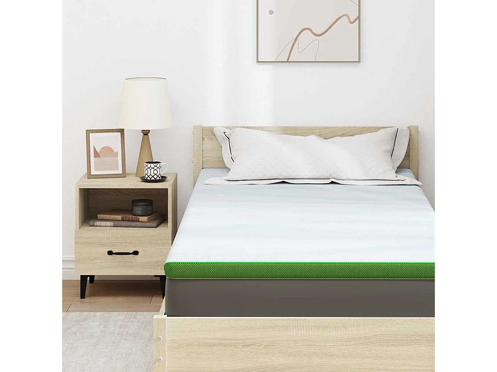 Surmatelas  | Coussins de Matelas | Couvre-matelas Other Blanc et vert 120 x 200 cm