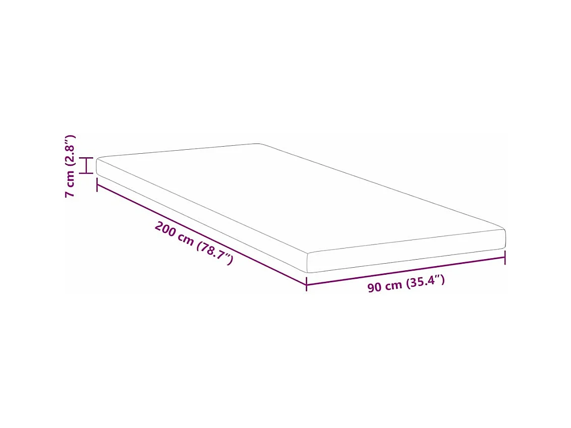 Surmatelas  | Coussins de Matelas | Couvre-matelas Blanc 90 x 200 cm