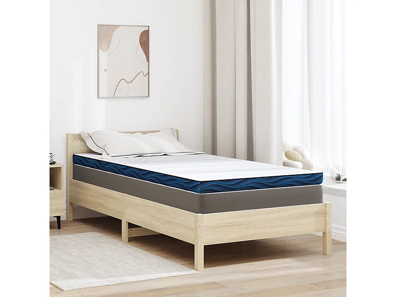 Surmatelas  | Coussins de Matelas | Couvre-matelas Blanc et Bleu 90 x 200 cm