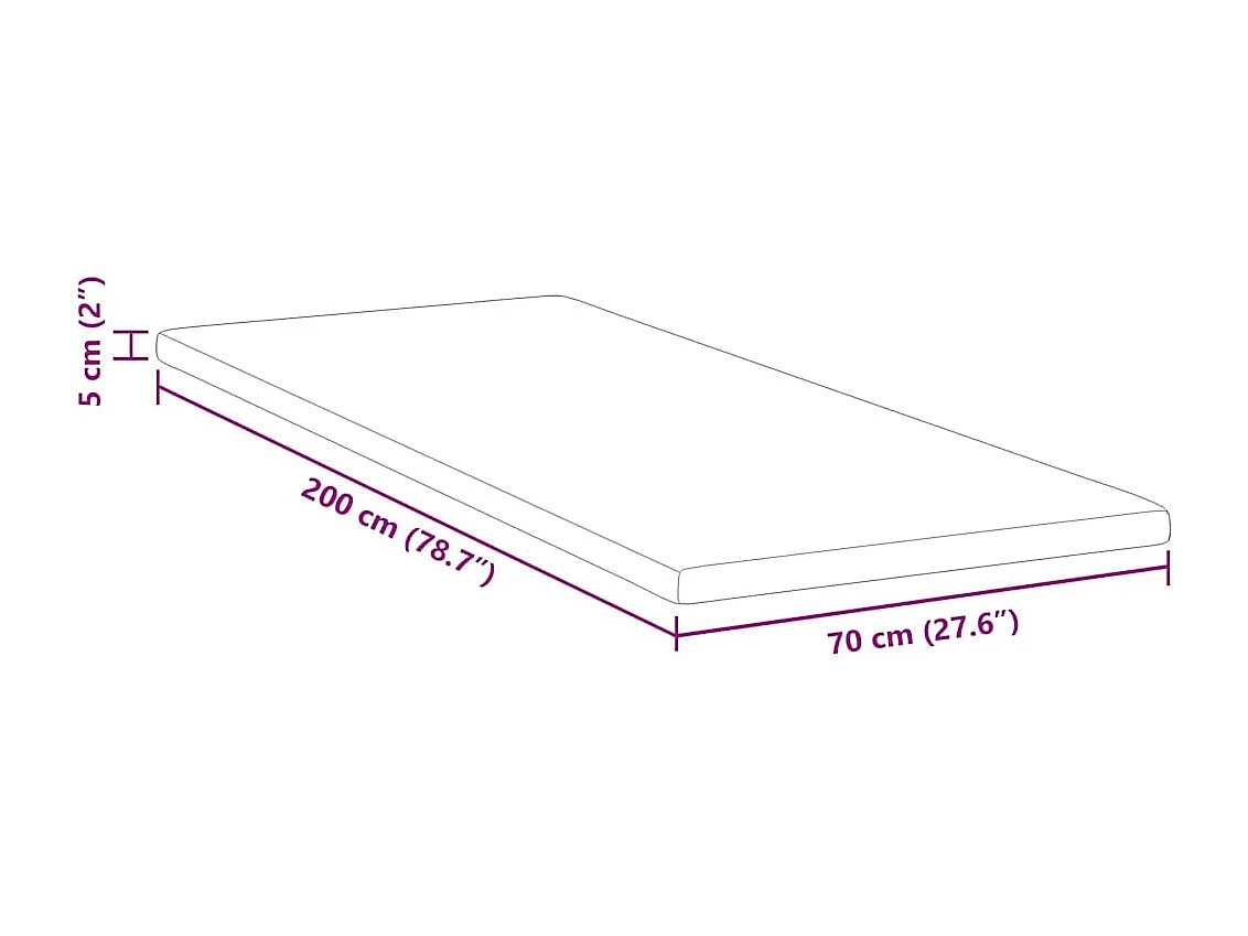 Surmatelas  | Coussins de Matelas | Couvre-matelas Blanc 70 x 200 cm