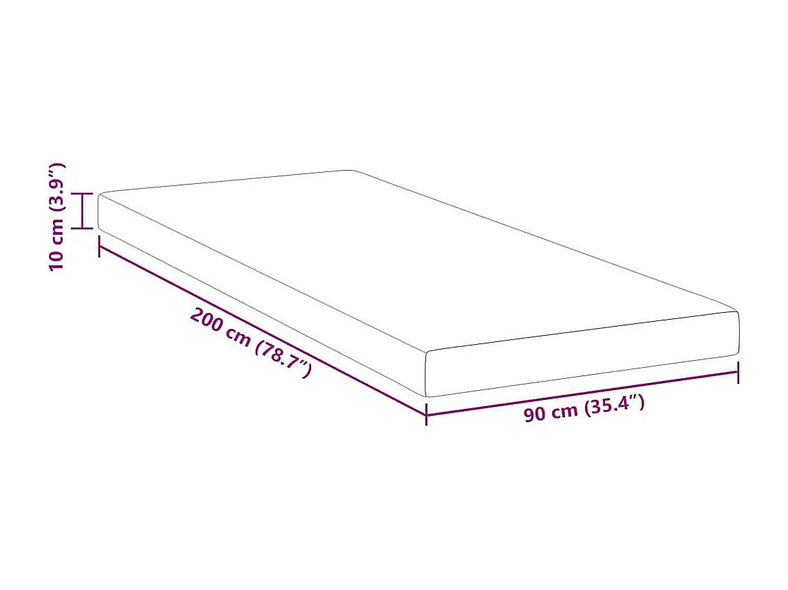 Surmatelas  | Coussins de Matelas | Couvre-matelas Blanc 90 x 200 cm