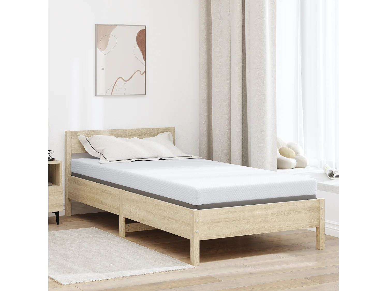 Surmatelas  | Coussins de Matelas | Couvre-matelas Blanc 90 x 200 cm