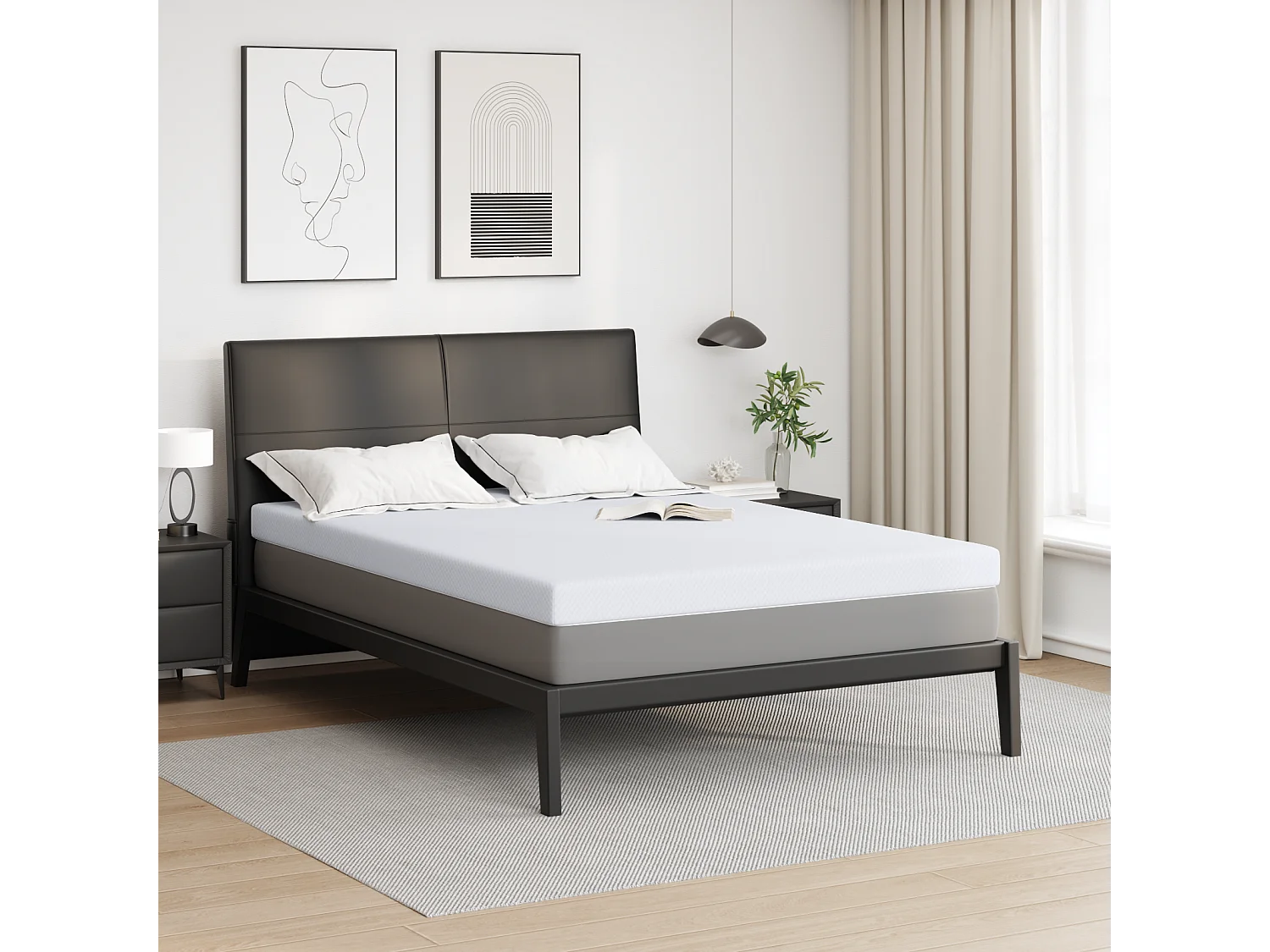 Surmatelas  | Coussins de Matelas | Couvre-matelas Blanc 160 x 200 cm