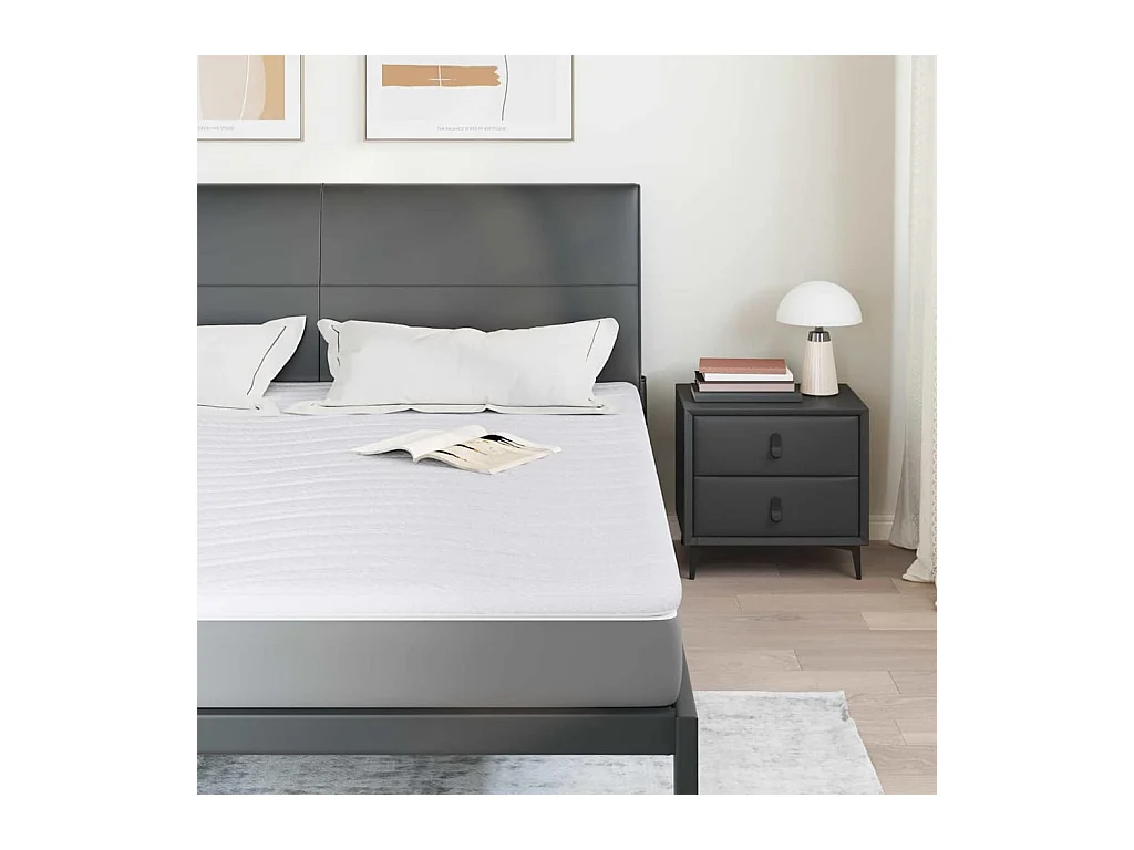 Surmatelas  | Coussins de Matelas | Couvre-matelas Blanc 180 x 200 cm Polyester sans colle