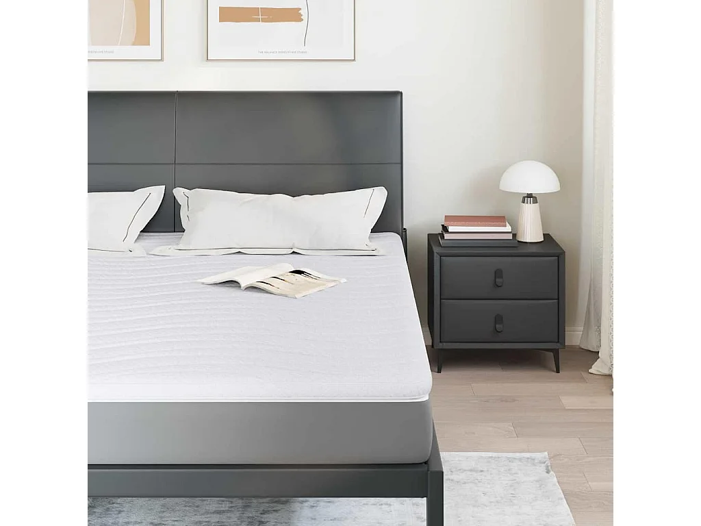 Surmatelas  | Coussins de Matelas | Couvre-matelas Blanc 180 x 200 cm Polyester sans colle