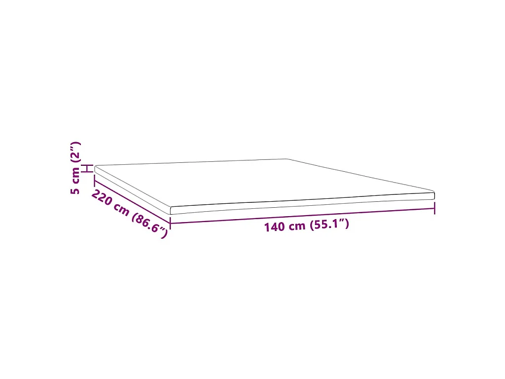 Surmatelas  | Coussin de Matelas 140x220x5 cm