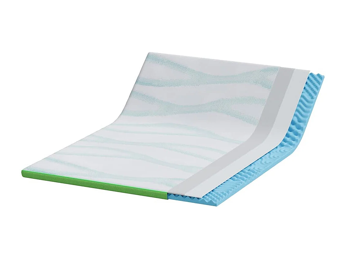 Surmatelas  | Coussins de Matelas | Couvre-matelas Blanc et vert 140 x 190 cm