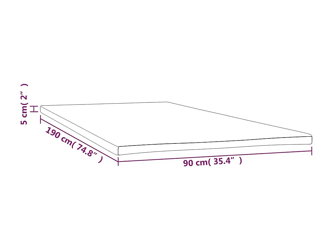 Surmatelas  | Coussin de Matelas 90x190x5 cm