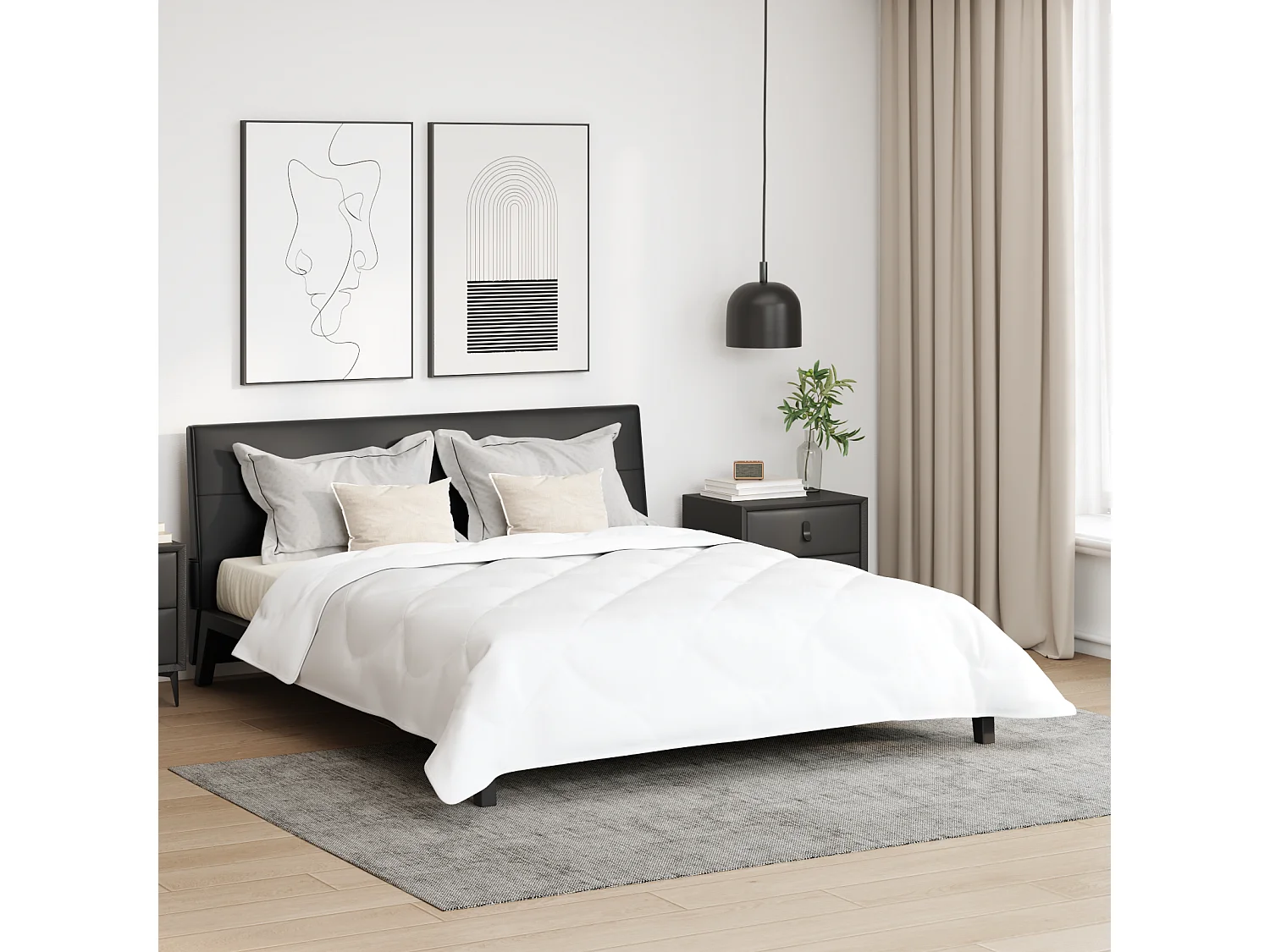 Couette | Duvet | Couverture Autre avec oreiller 3 pcs Blanc 240 x 200 cm Microfibre