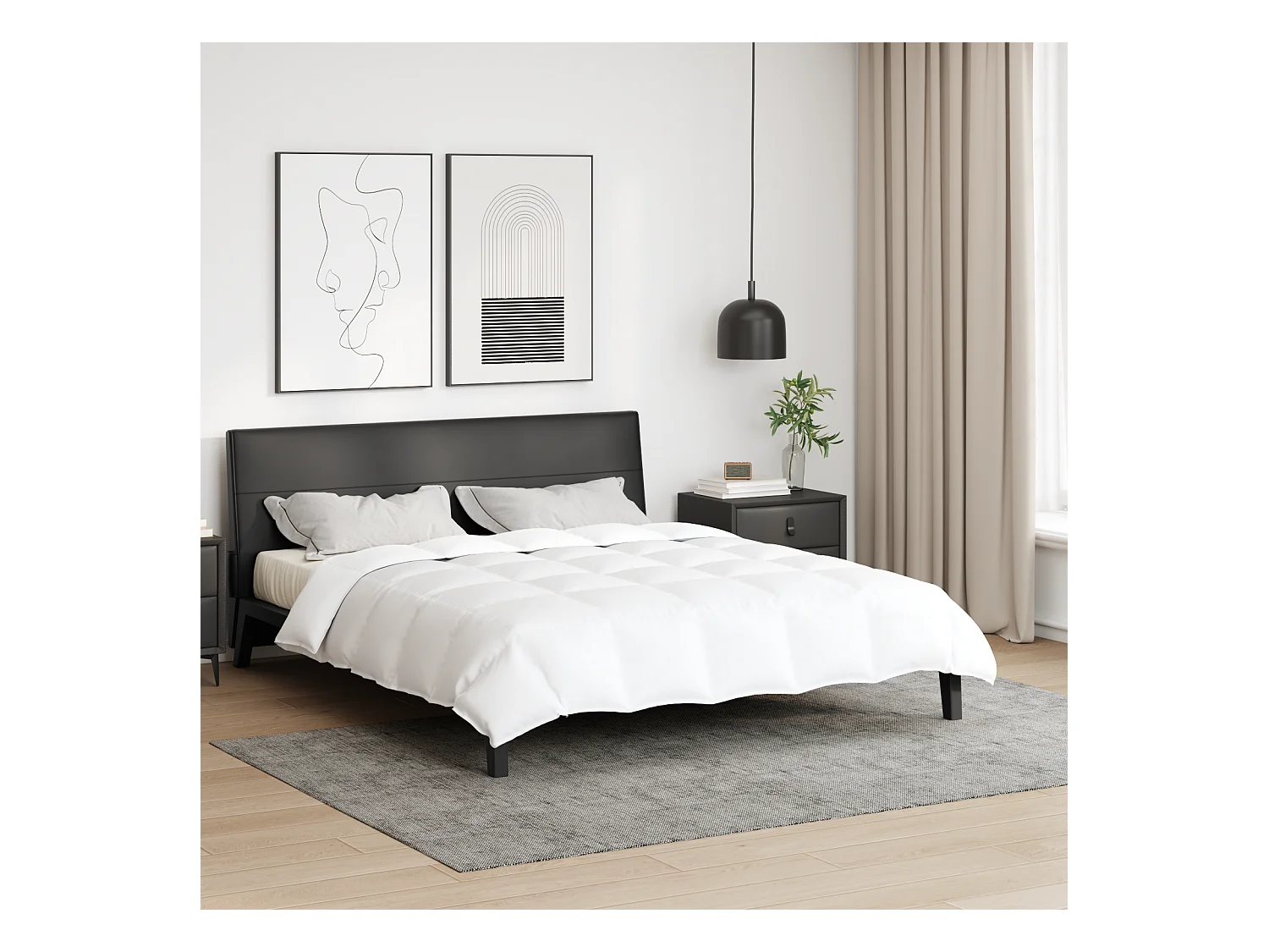 Couettes & Duvets | Couverture Blanc 240 x 220 cm Bas