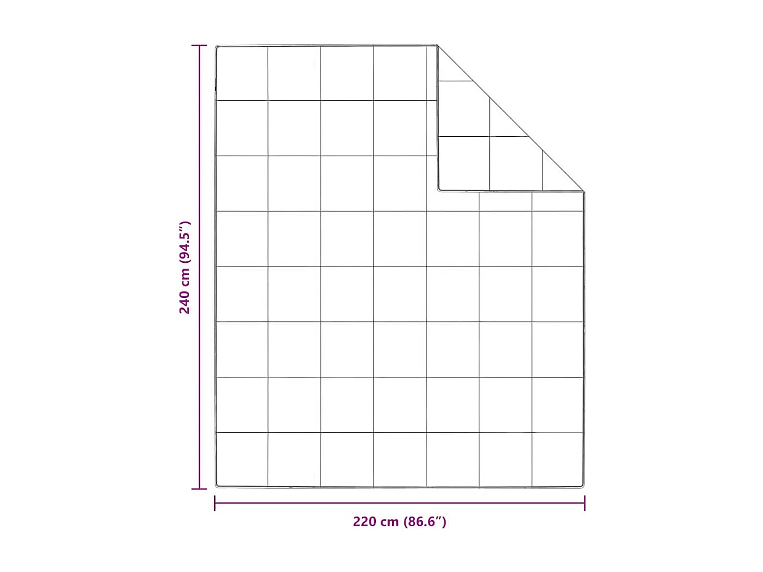 Couettes & Duvets | Couverture Blanc 240 x 220 cm Bas