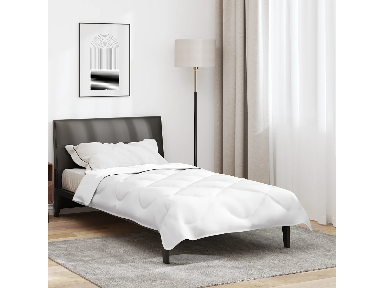 Couettes & Duvets | Couverture Blanc 155 x 200 cm Microfibre