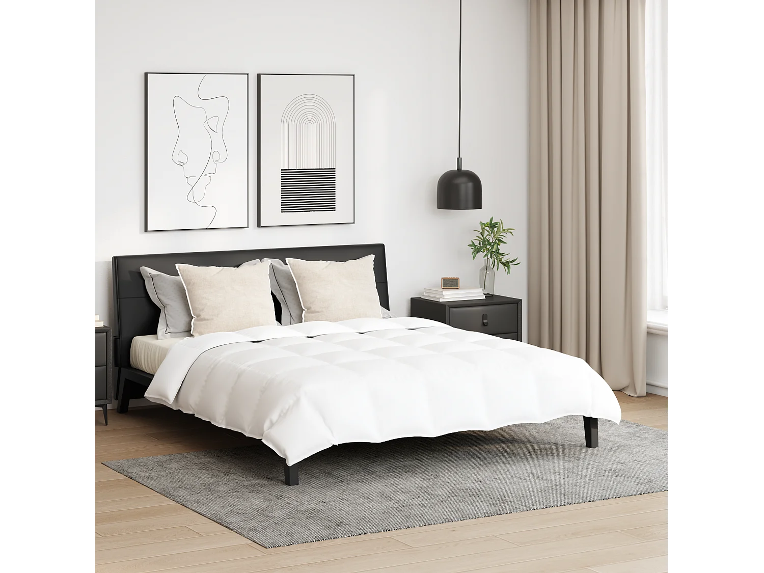Couette | Duvet | Couverture avec oreiller 3 pcs Blanc Bas