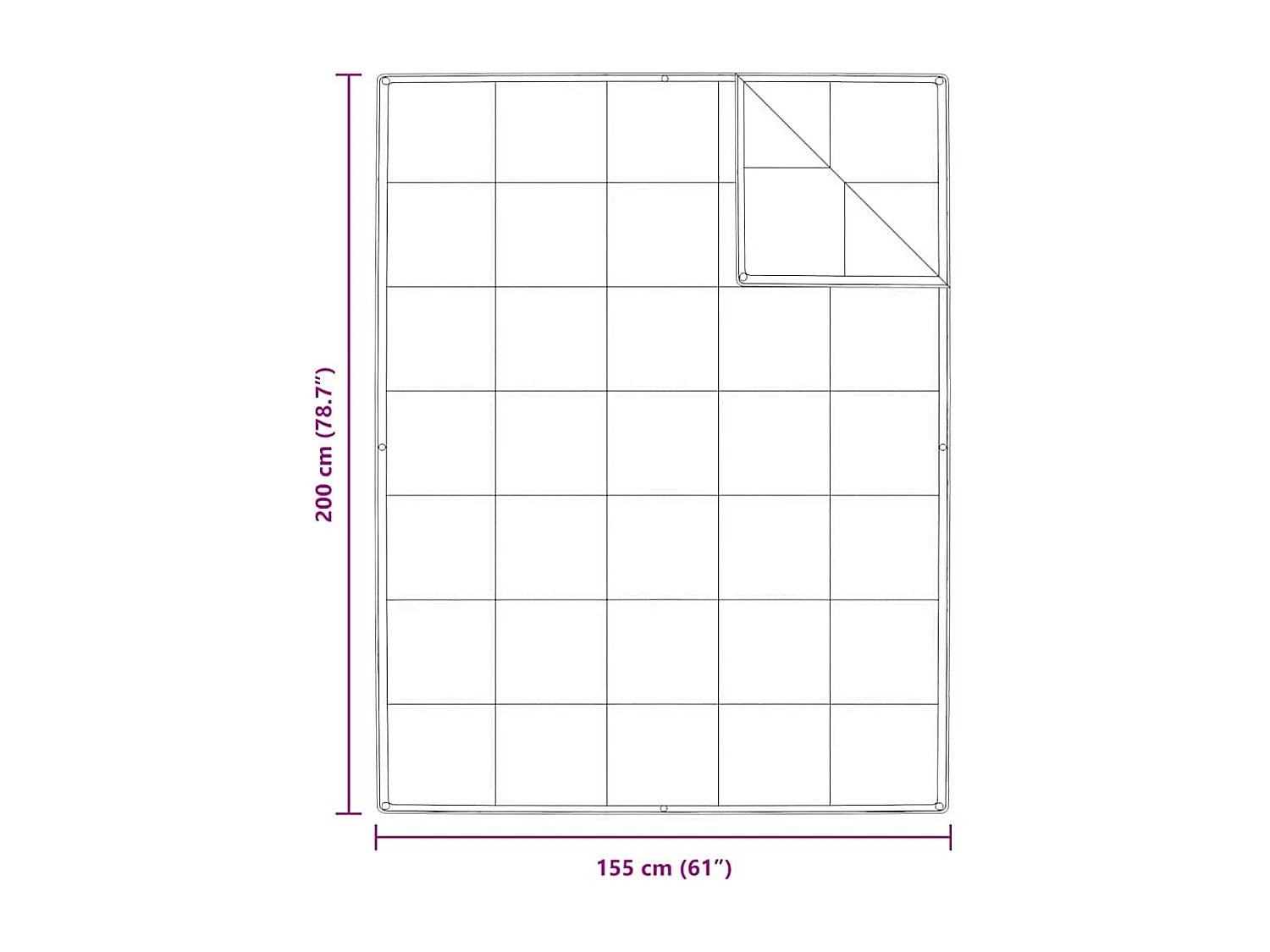 Couettes & Duvets | Couverture Blanc 155 x 200 cm Bas