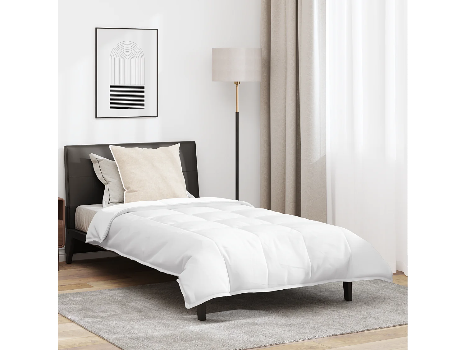 Ensemble de Couette avec oreiller 2 pcs Duvets | Couverture Blanc 155 x 200 cm Bas