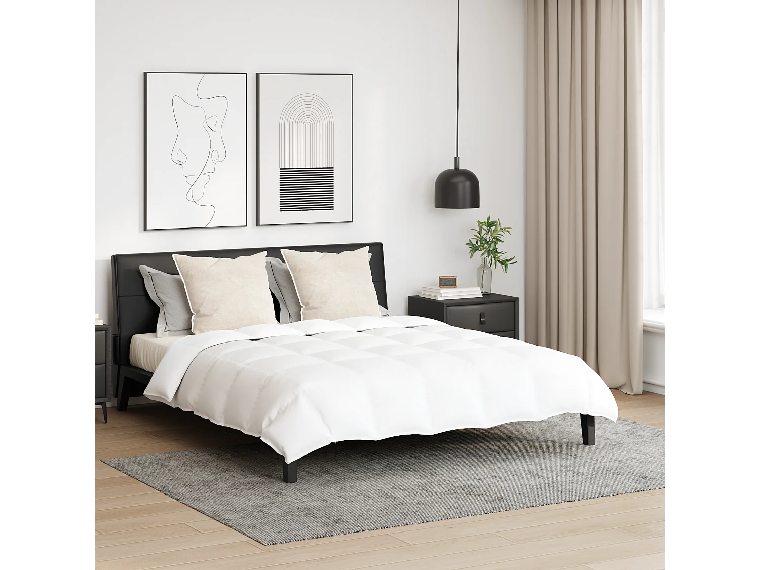 Couette | Duvet | Couverture avec oreiller 3 pcs Blanc Bas