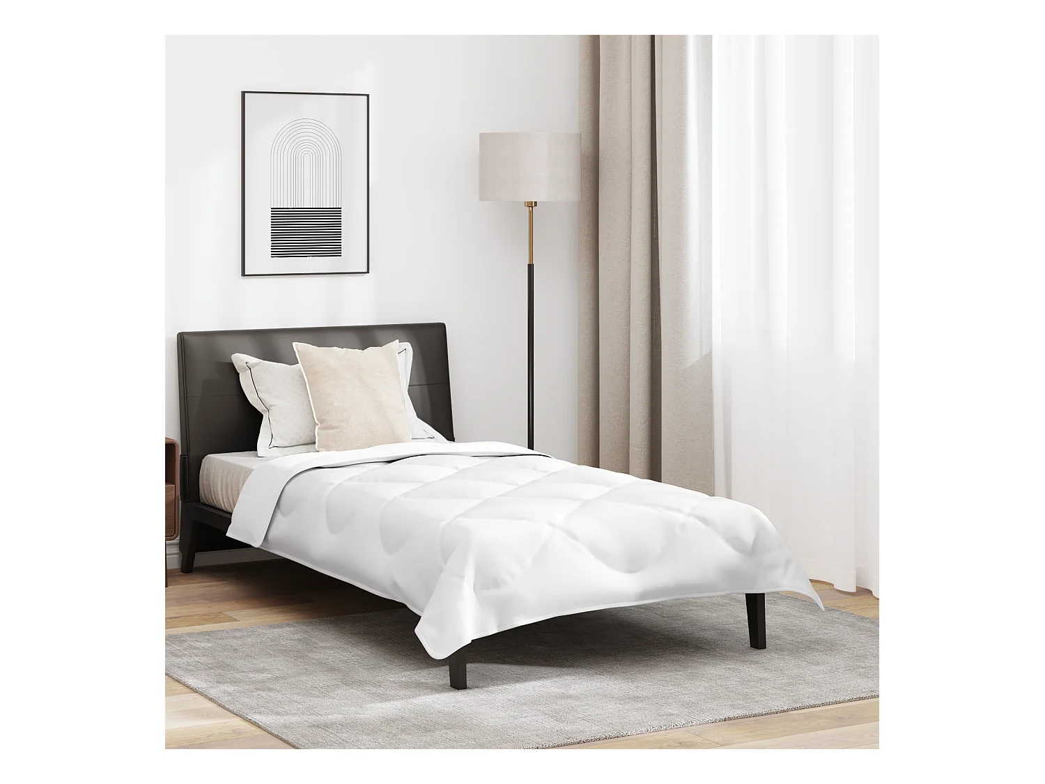 Couette | Duvet | Couverture avec oreiller Blanc 135 x 200 cm Microfibre