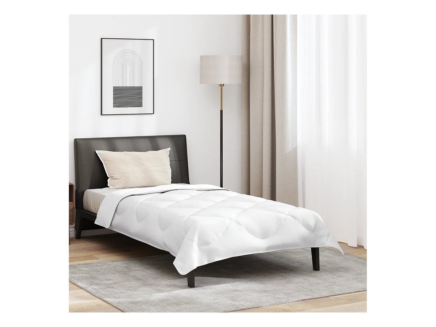 Couette | Duvet | Couverture avec oreiller Blanc 155 x 220 cm Microfibre