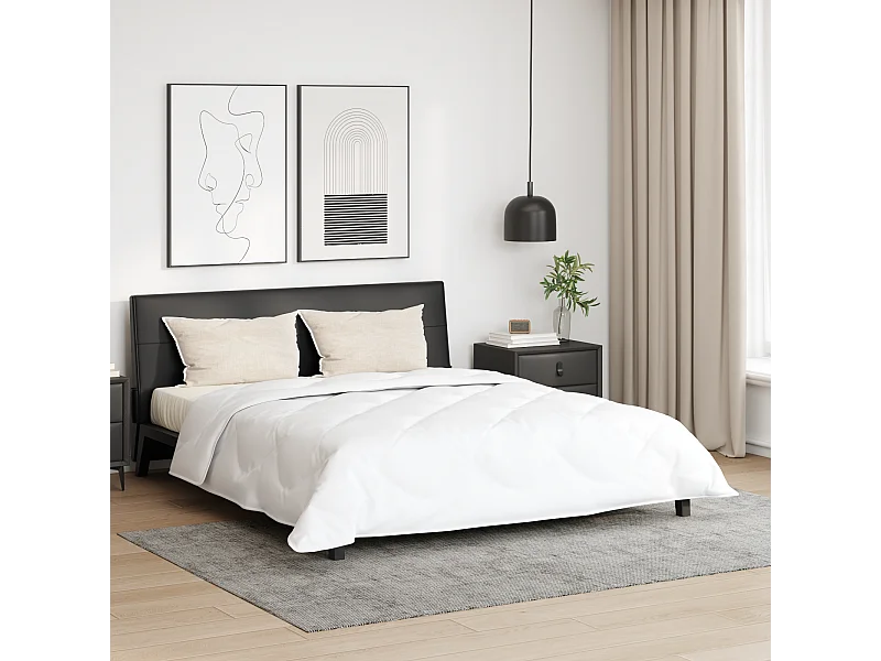 Ensemble de Couette 3 pcs Duvets | Couverture Blanc 240 x 220 cm Microfibre