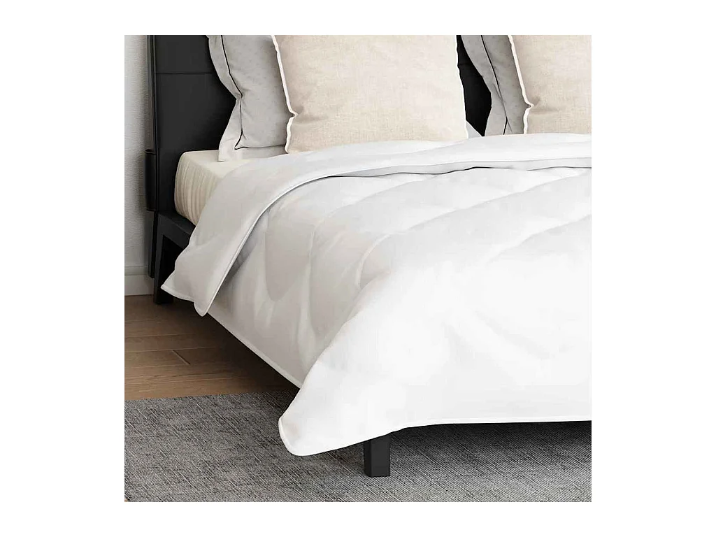 Couette | Duvet | Couverture avec oreiller 3 pcs Blanc 240 x 260 cm Microfibre