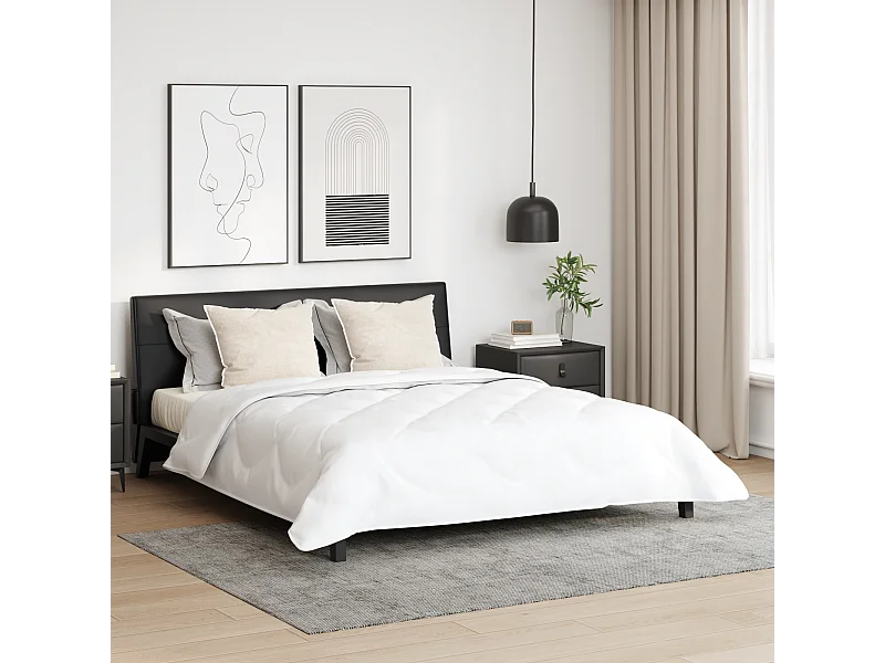 Couette | Duvet | Couverture avec oreiller 3 pcs Blanc 200 x 200 cm Microfibre